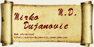 Mirko Dujanović vizit kartica